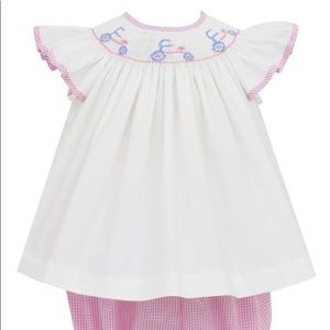 TODDLER GIRLS SMOCKED TRICYCLE BLOOMER SET